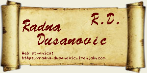 Radna Dušanović vizit kartica